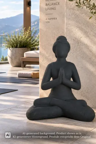 Product image of the product “Seated Yoga Buddha, 63cm Height | GRC (Glassfibre Reinforced Concrete), Bronze Finish ”